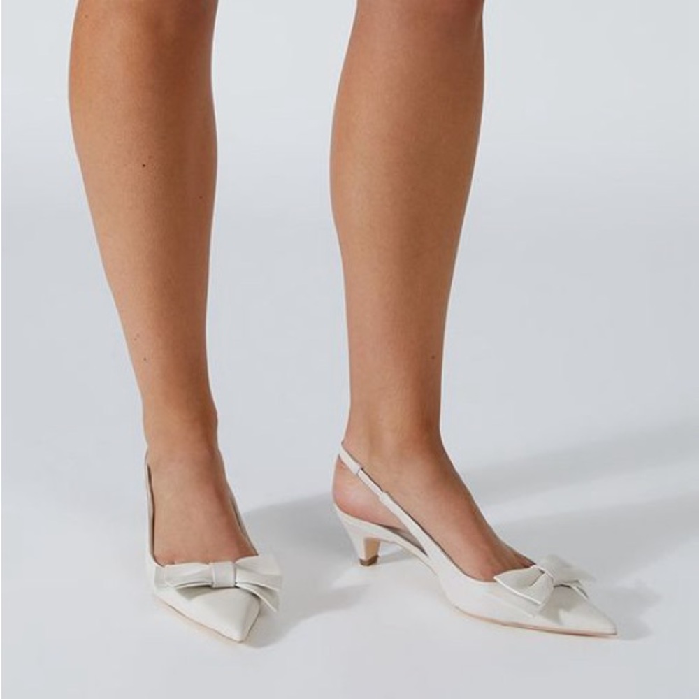 Tony Bianco Divine White Bow Slingback Heels NWT